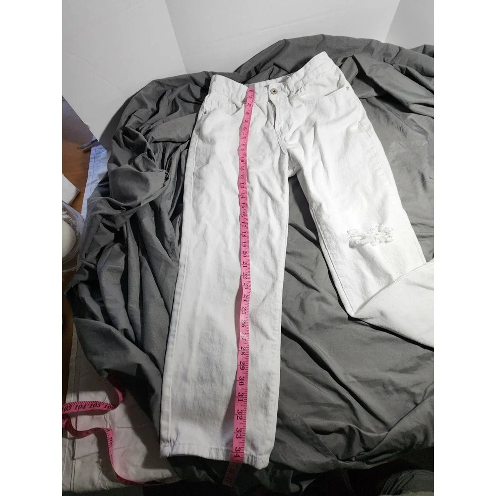 Blue Savvy  White Jeans Juniors/Women Size‎ 5 White Denim Zip 27